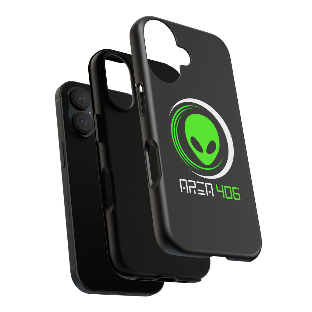 Phone Case - Area 406 Black & Green Logo (Black Case)