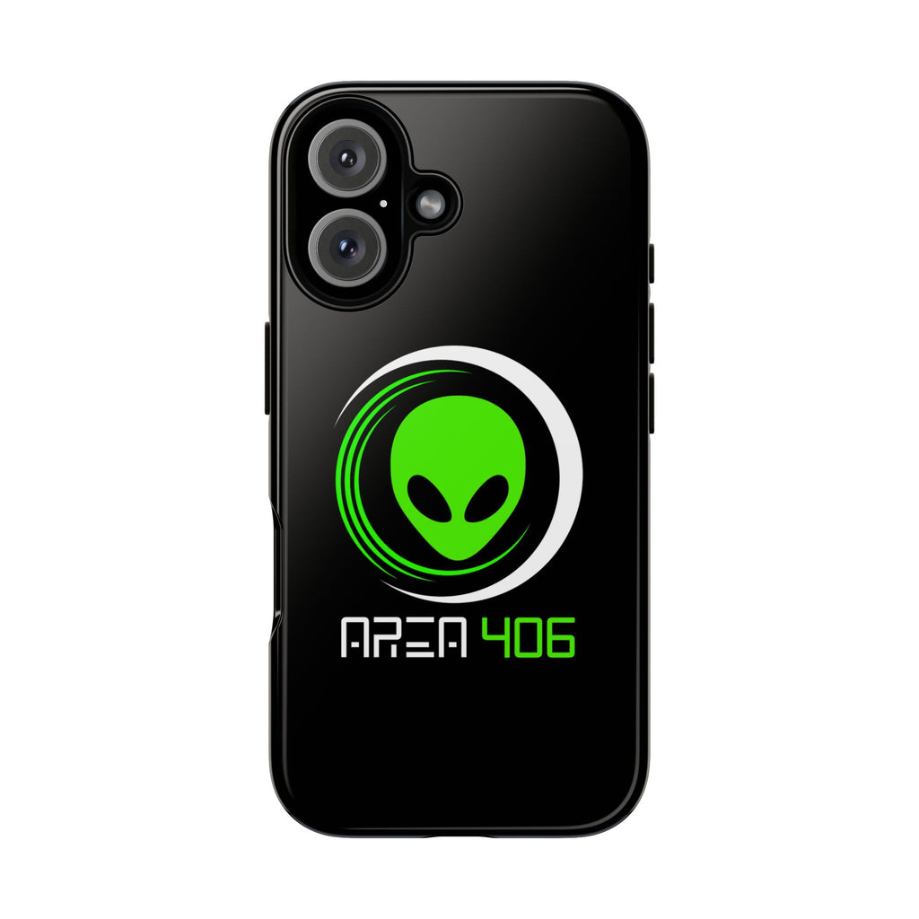 Phone Case - Area 406 Black & Green Logo (Black Case)