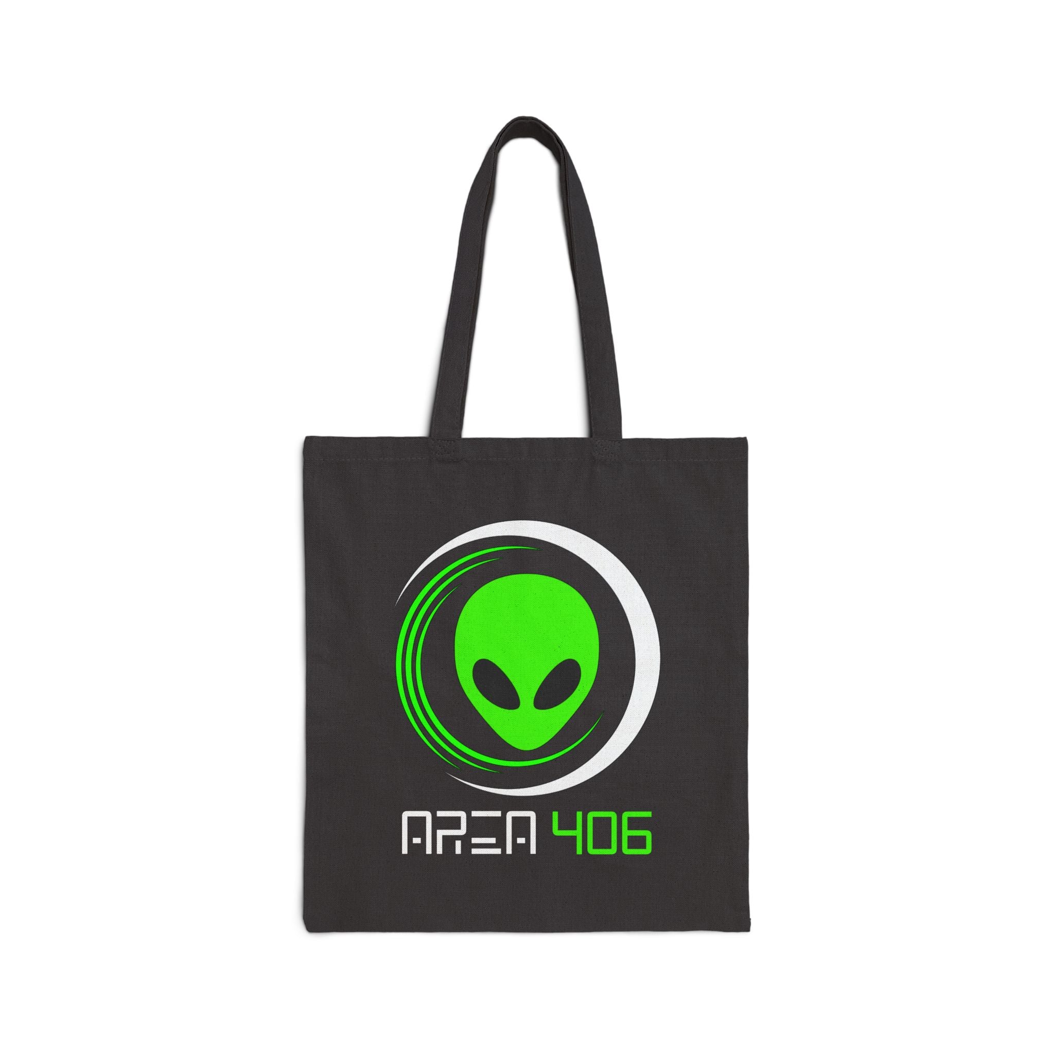 Tote Bag - Area 406 Black & Green Logo (Black Bag)