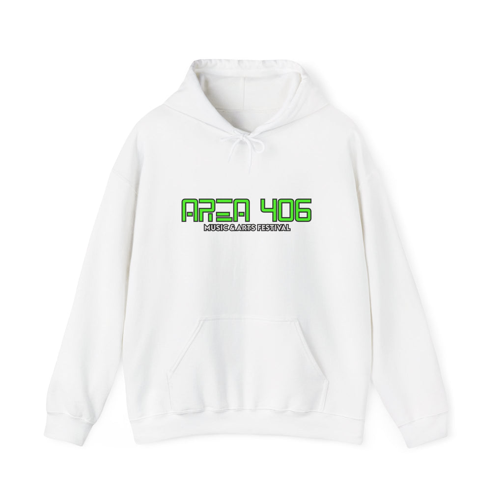 Hoodie - Area 406 Text (White Hoodie)