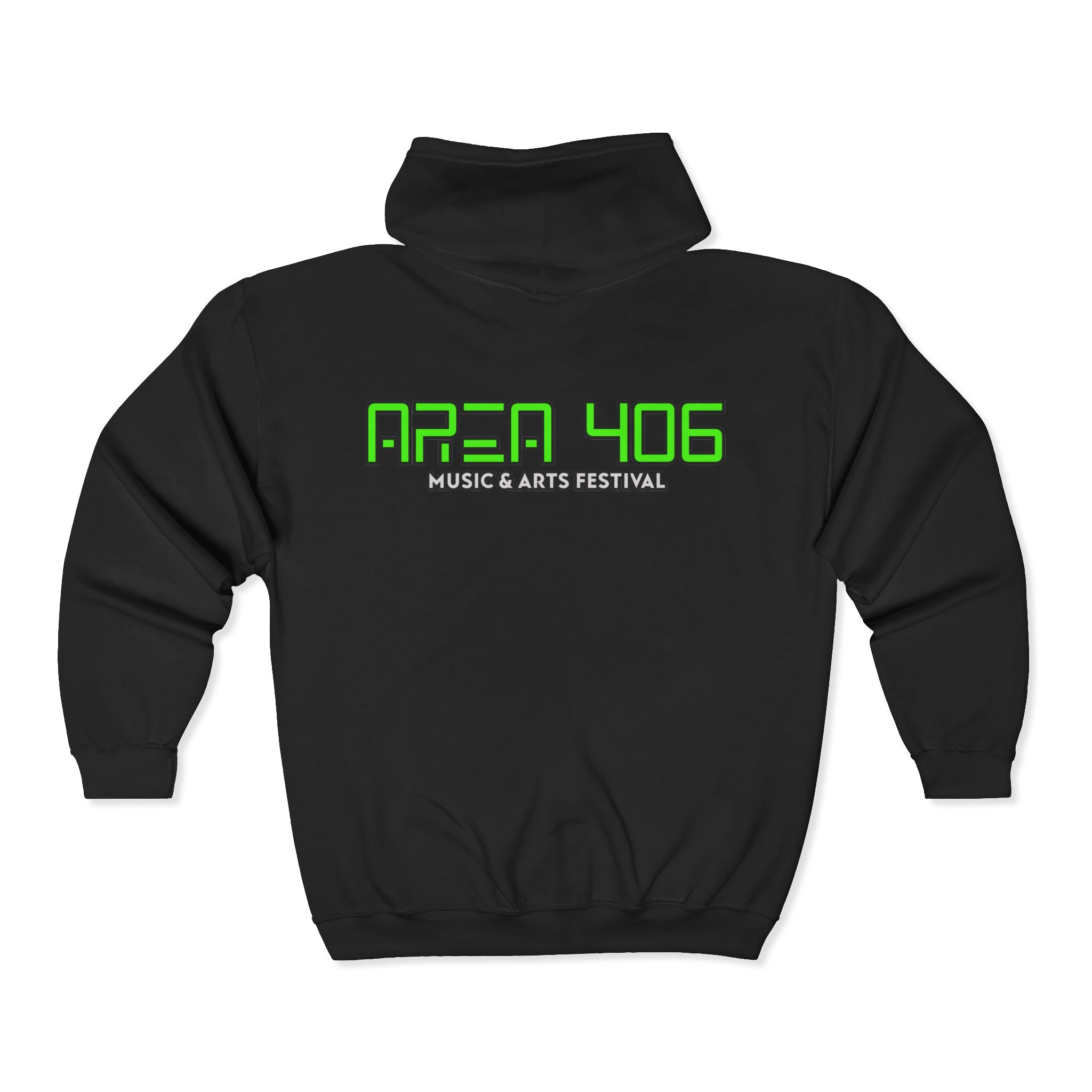 Zip Hoodie - Area 406 Green Emblem