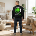Bomber Jacket - Area 406 Black & Green Logo (Black Jacket)