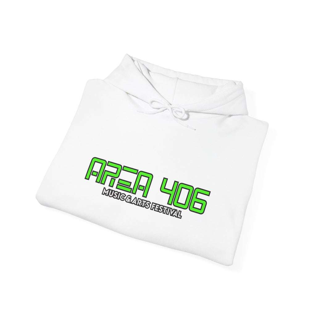 Hoodie - Area 406 Text (White Hoodie)