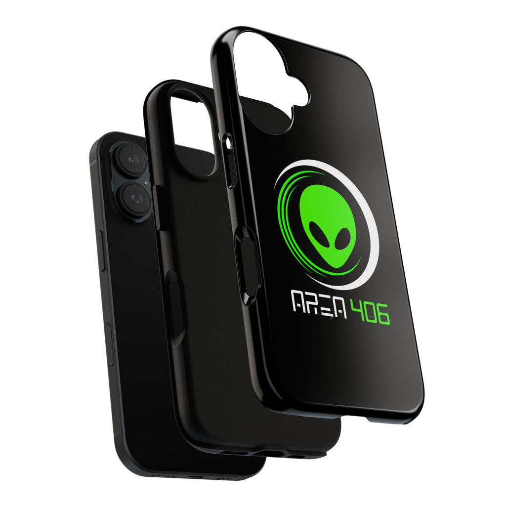 Phone Case - Area 406 Black & Green Logo (Black Case)