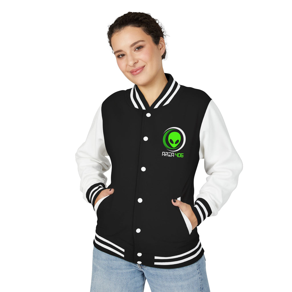 Varsity Jacket - Area 406 Black/Green Logo