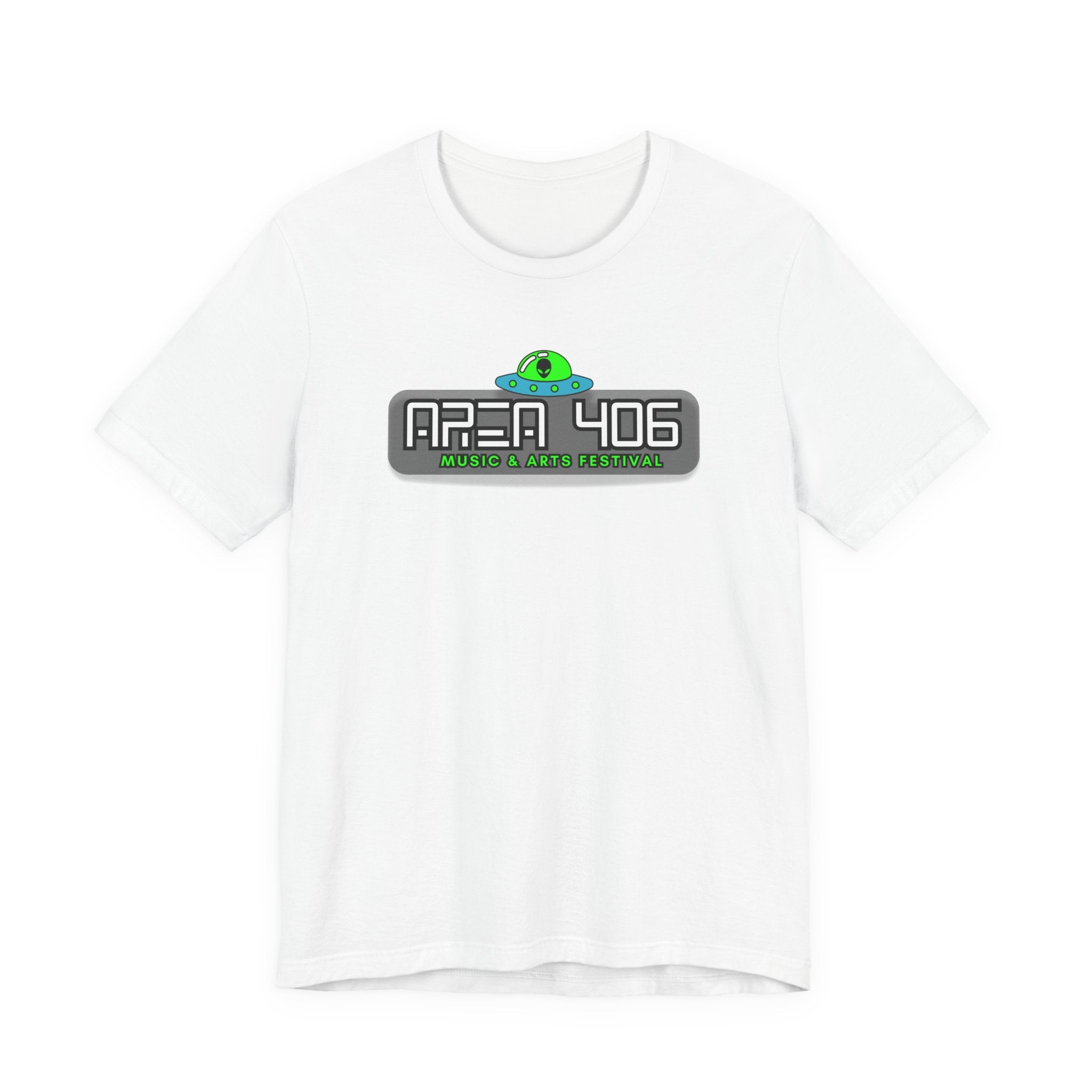 T-Shirt - Neon UFO Logo (White Shirt)