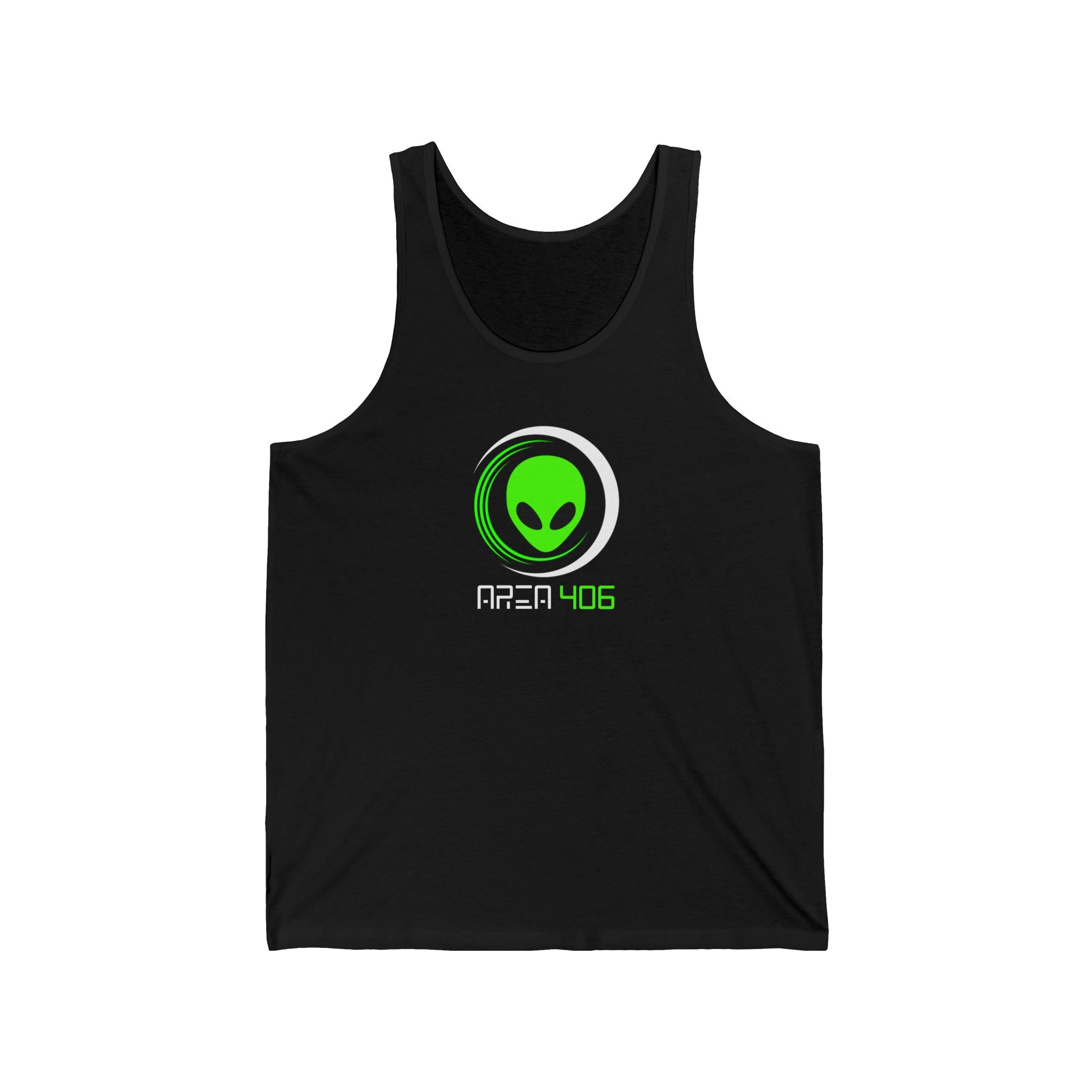 Women's Tanktop - Area 406 Black & Green Logo (Black)